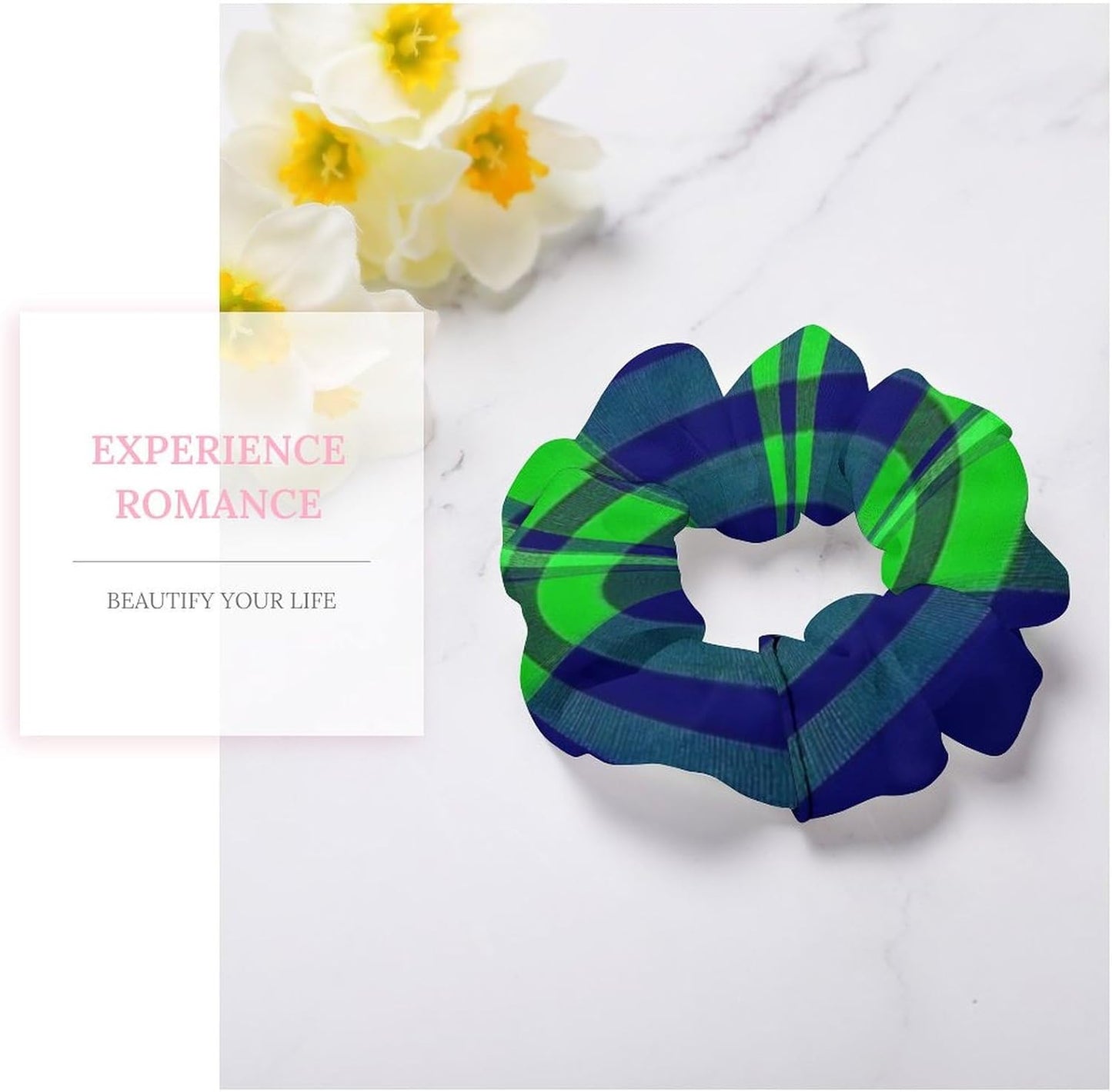 Supdreamc Fashion Hair Scrunchies Spiral Hair Ties for Women Braids, Cool Camo Military Camouflage Adjustable Ponytail Bands Dreadlock Accessories