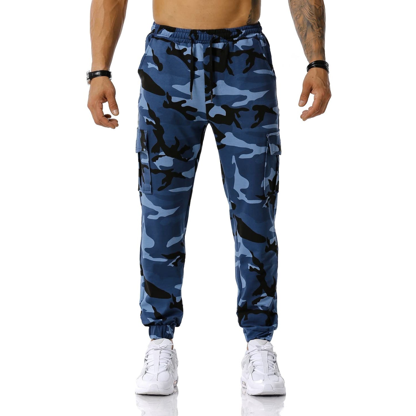 Colorful House Men Camo Cargo Jogger Sweatpants Casual Drawstring Camouflage Cargo Work Pants with Pockets