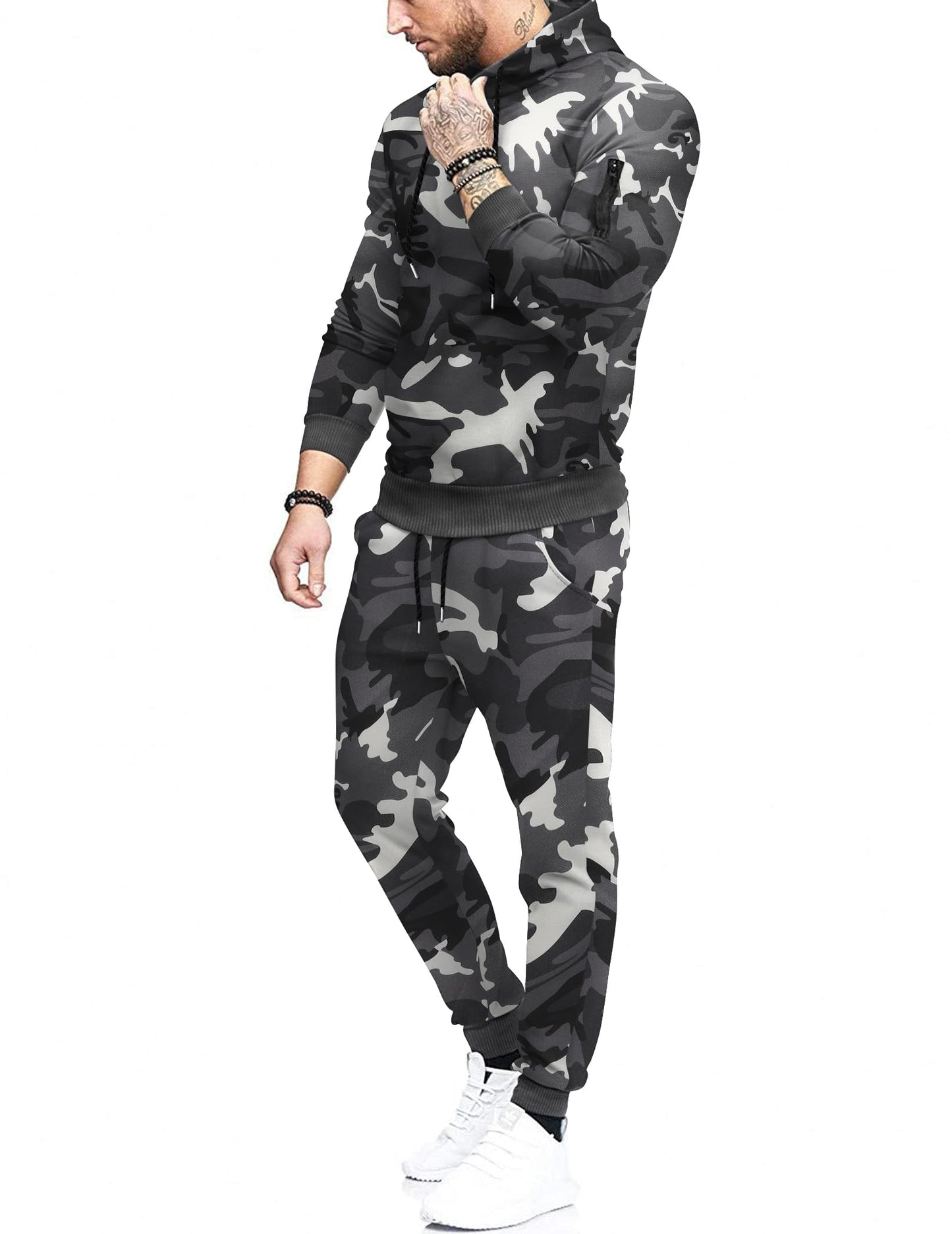 COOFANDY Men's Tracksuit 2 Piece Hooded Athletic Sweatsuits Casual Running Jogging Sport Suit Sets