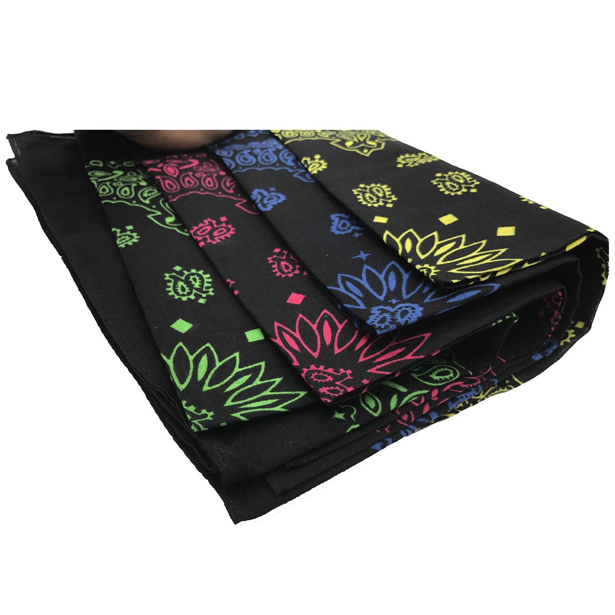 xsby 12 Piece Novelty Bandanas Paisley 100% Cotton Headwear