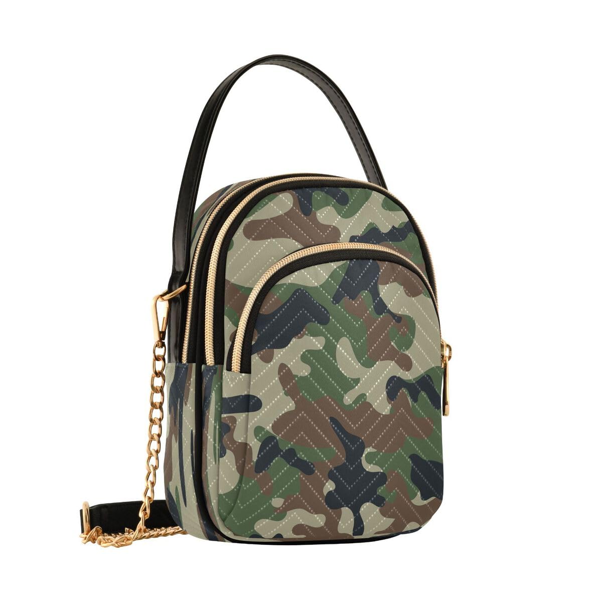 ALAZA Hipster Camouflage Army Print Crossbody Bag Small Shoulder Handbags Leather Purse for Women