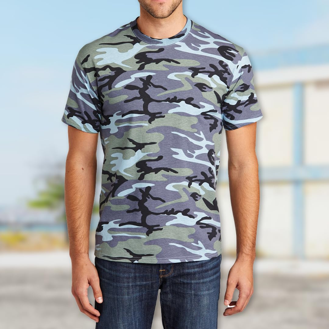 JustBlanks Men's Camouflage Tee Shirts - 100% Cotton Short-Sleeve T- Shirt - Military Camo Crewneck Shirt for Men