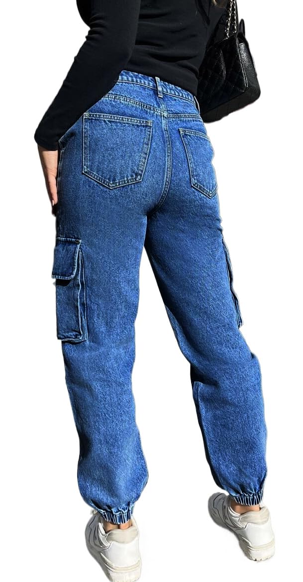 Women's Cargo Jogger Camo Pants with Pockets High Waist Slim Casual Tapered Camouflage Combat Hiking Pants