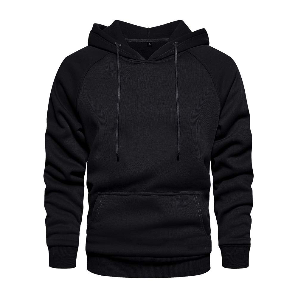 LBL Leading the Better Life Men's Solid Pullover Hoodies Sports Soft Blend Fleece Hooded Sweatshirts with Kangaroo Pocket