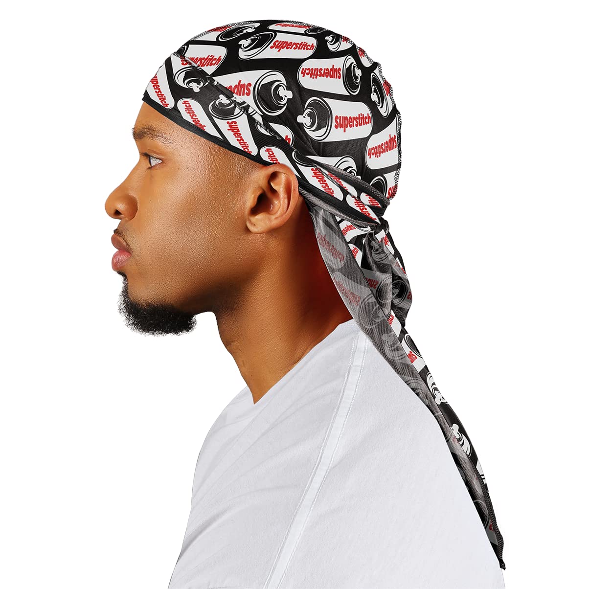 Superstitch Supersilky Ultra Silky Durag x Wavebuilder | 30+ Styles Premium Designer Durags for Men | 360 Waves |Camo Camouflage (Five Star)