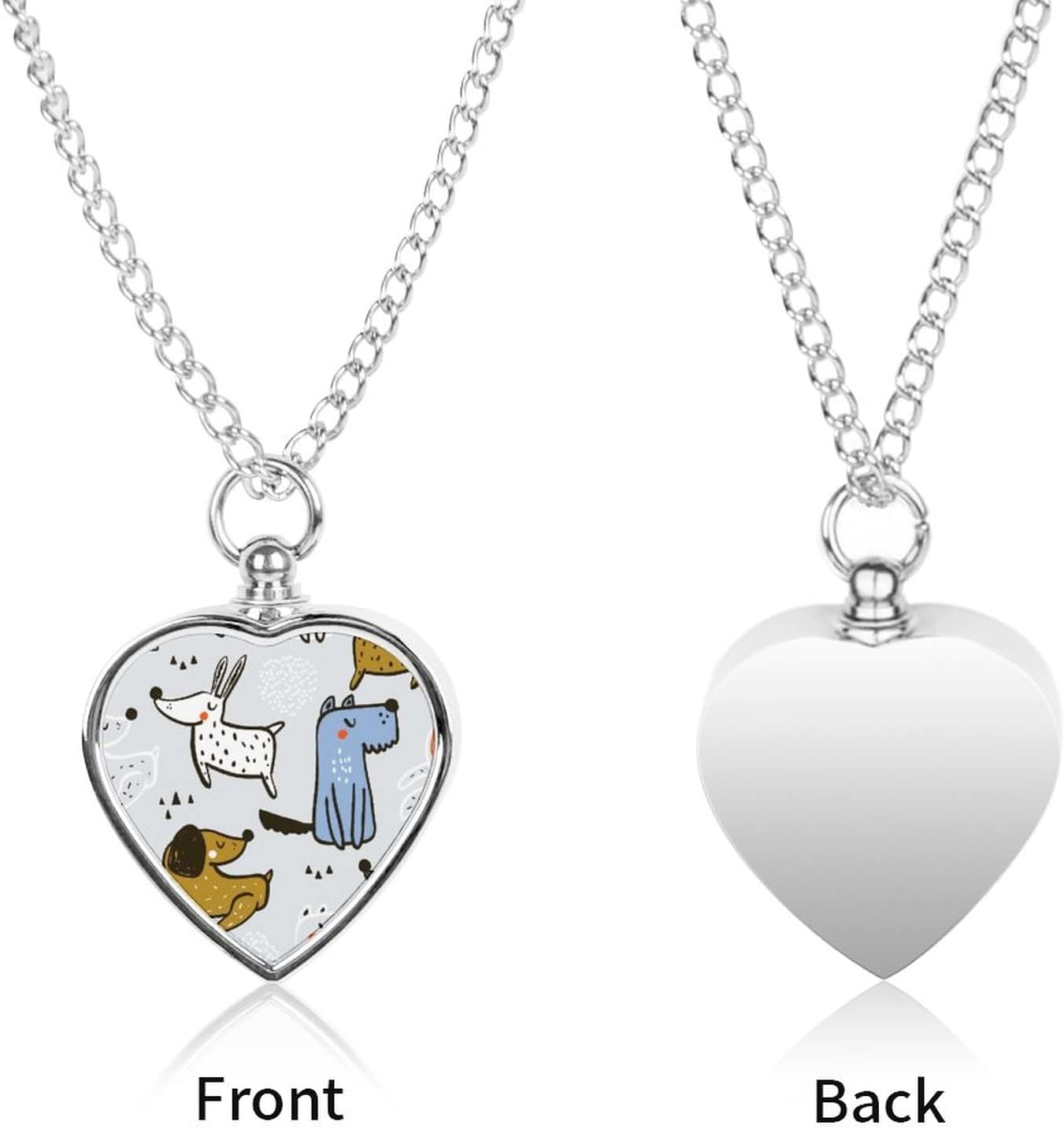 Oyihfvs Pet Urn Necklace Pendant Jewelry, Keepsake Memorial Necklace for Men Women Gift, Alloy Dog Necklace Keychain Tag