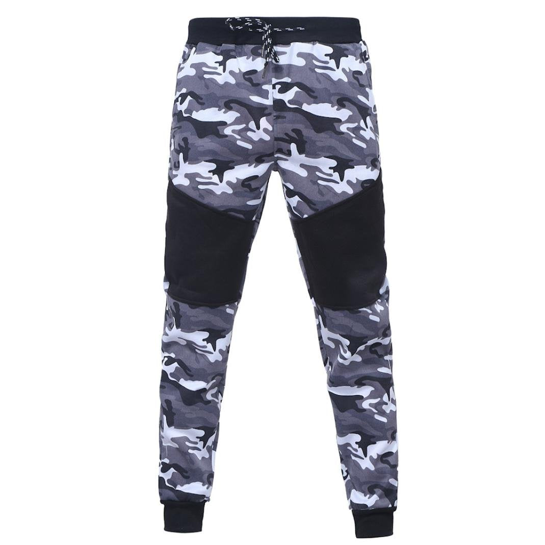 iQKA Men Camouflage Tracksuit Sport Suit Full Zipper Hoodie Fall Sweatshirt Pants Set