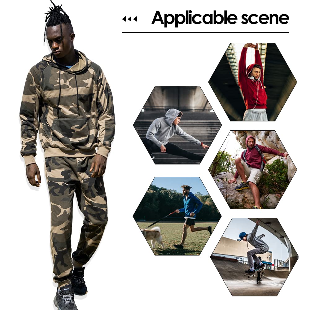 AOTORR Mens Sweatsuits 2 Piece Casual Tracksuits Camo Hoodie Jogging Sweatpants Suit