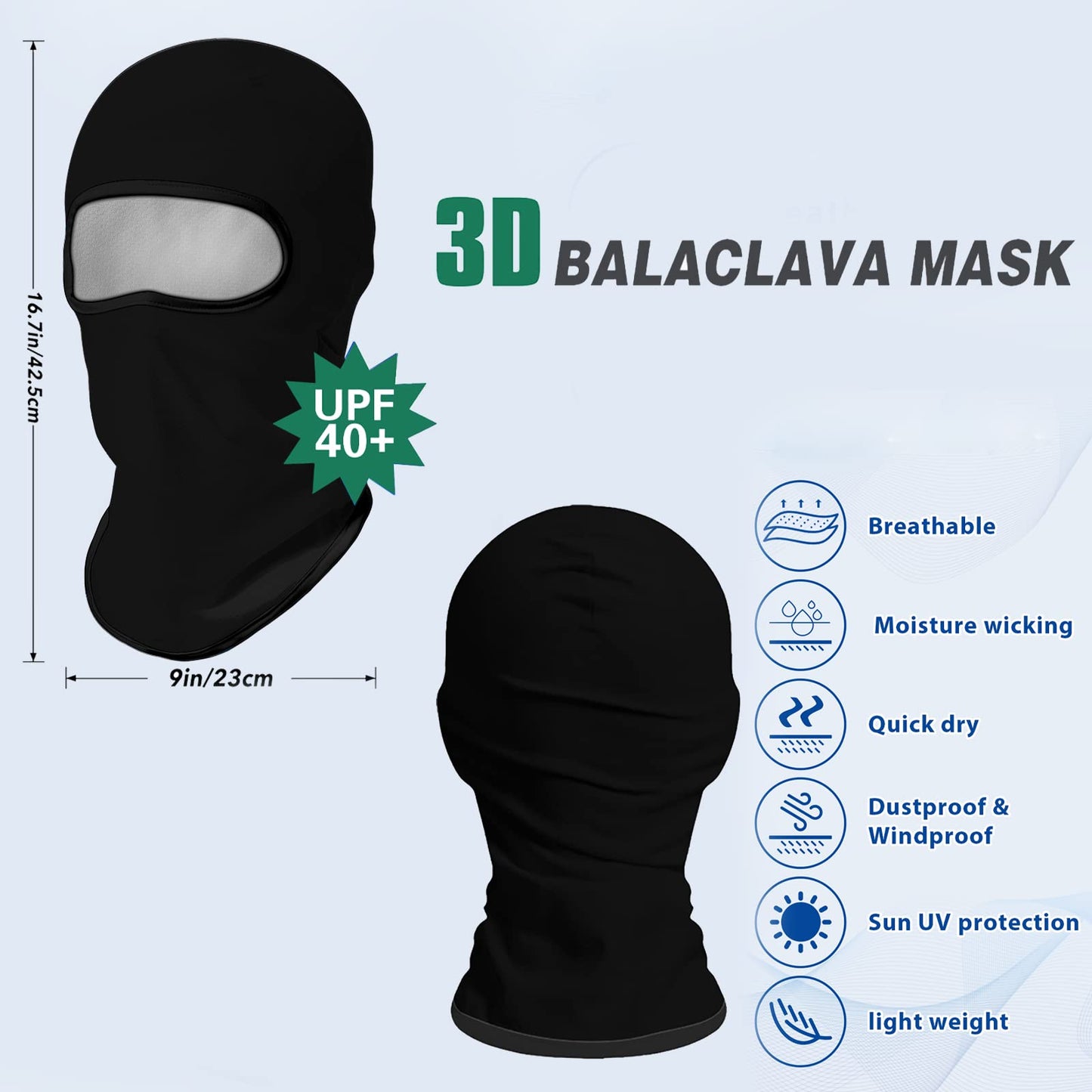 Obacle Balaclava Face Mask Men Women Lightweight for Ski Hunting Cycling Fishing