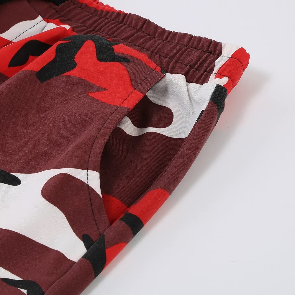 Colorful House Men Camo Cargo Jogger Sweatpants Casual Drawstring Camouflage Cargo Work Pants with Pockets