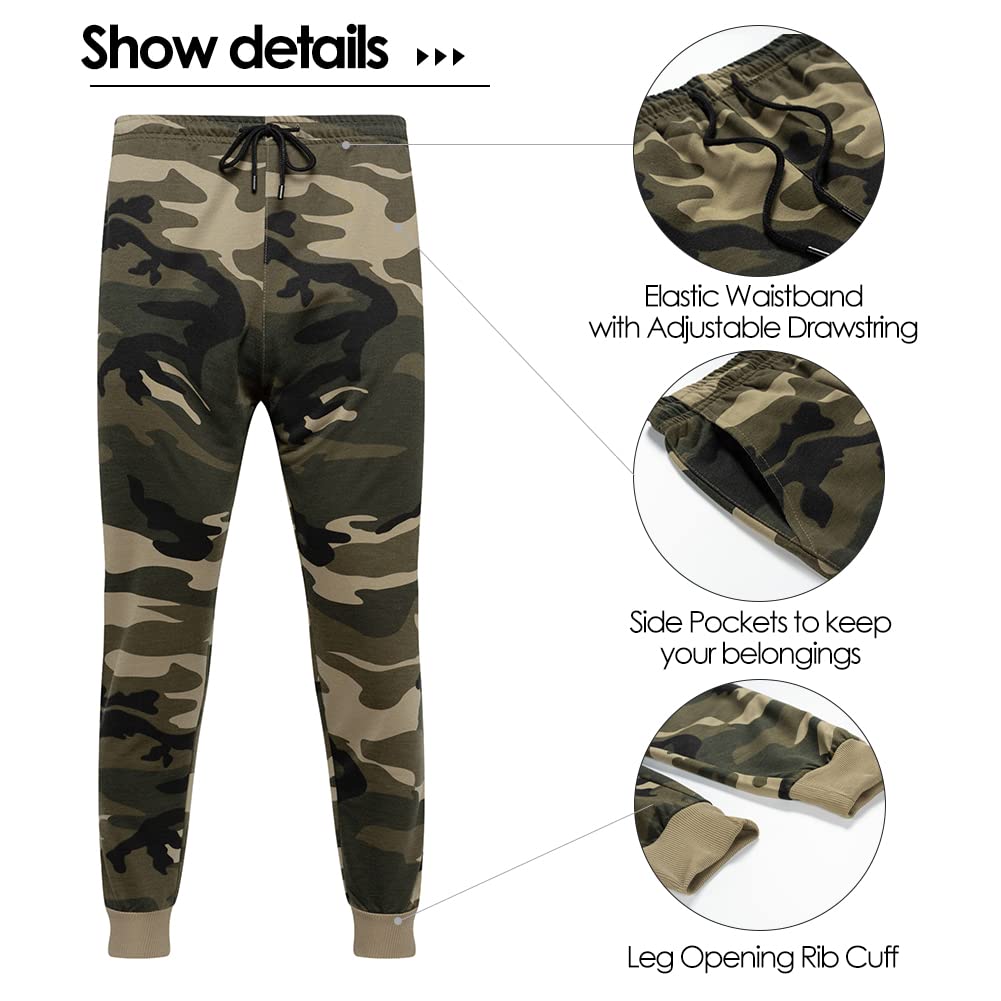 AOTORR Mens Sweatsuits 2 Piece Casual Tracksuits Camo Hoodie Jogging Sweatpants Suit