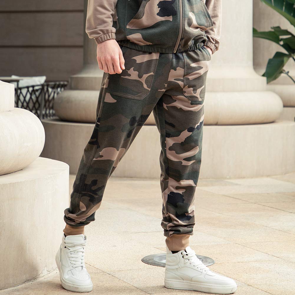 AOTORR Mens Sweatsuits 2 Piece Casual Tracksuits Camo Hoodie Jogging Sweatpants Suit