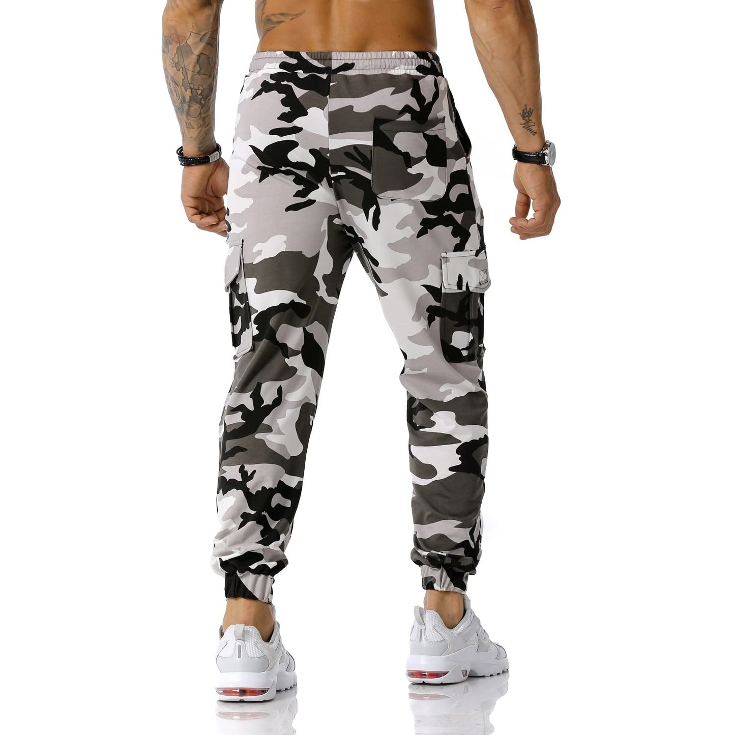 Colorful House Men Camo Cargo Jogger Sweatpants Casual Drawstring Camouflage Cargo Work Pants with Pockets