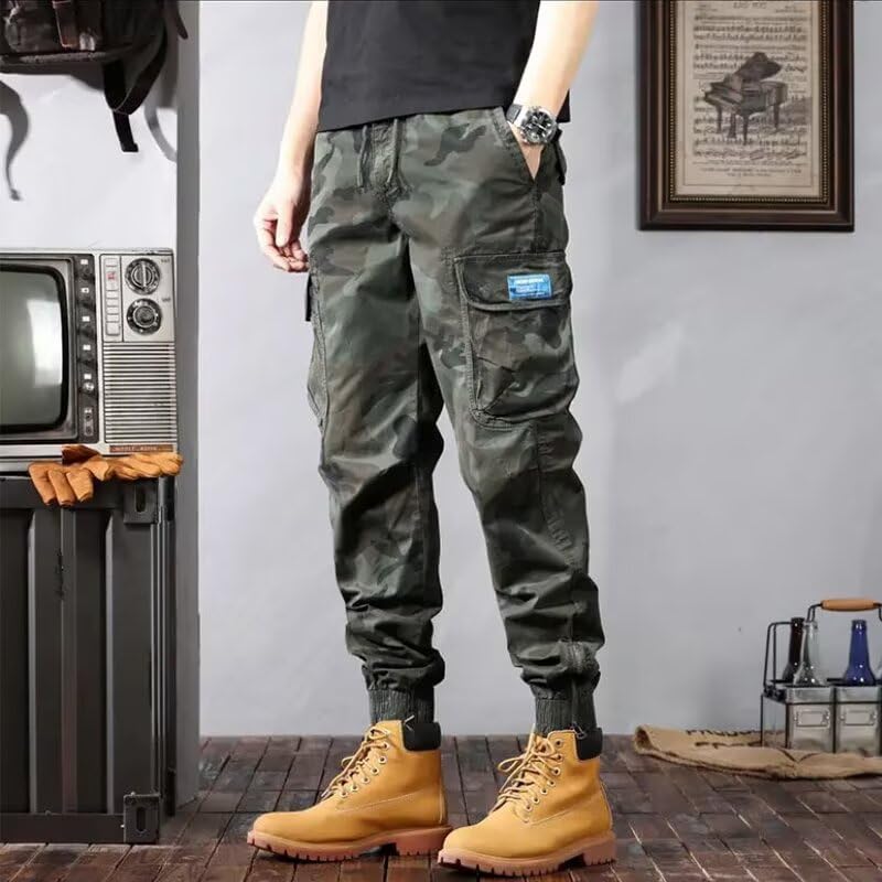 Colorful House Men Camo Cargo Jogger Sweatpants Casual Drawstring Camouflage Cargo Work Pants with Pockets