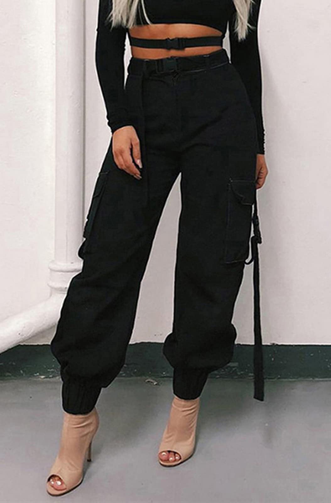 ZODLLS Women's Camo Pants Cargo Trousers Cool Camouflage Pants Elastic Waist Casual Multi Jogger Pants with Pocket