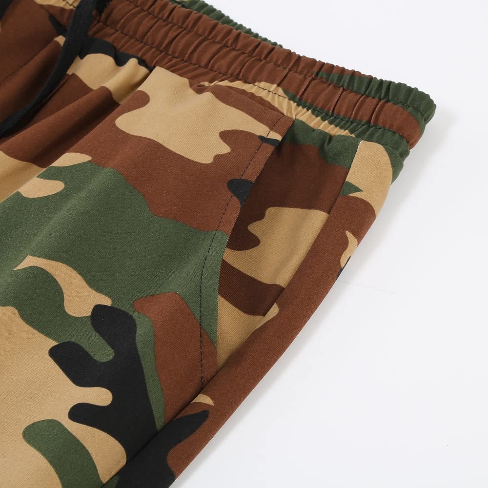 Colorful House Men Camo Cargo Jogger Sweatpants Casual Drawstring Camouflage Cargo Work Pants with Pockets