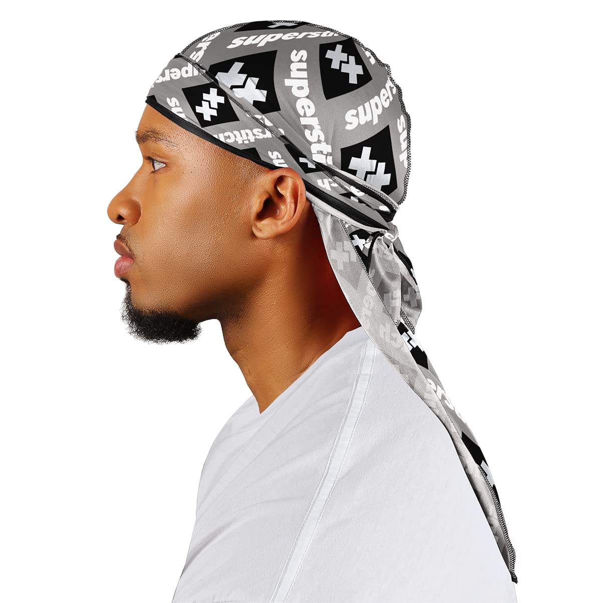 Superstitch Supersilky Ultra Silky Durag x Wavebuilder | 30+ Styles Premium Designer Durags for Men | 360 Waves |Camo Camouflage (Five Star)