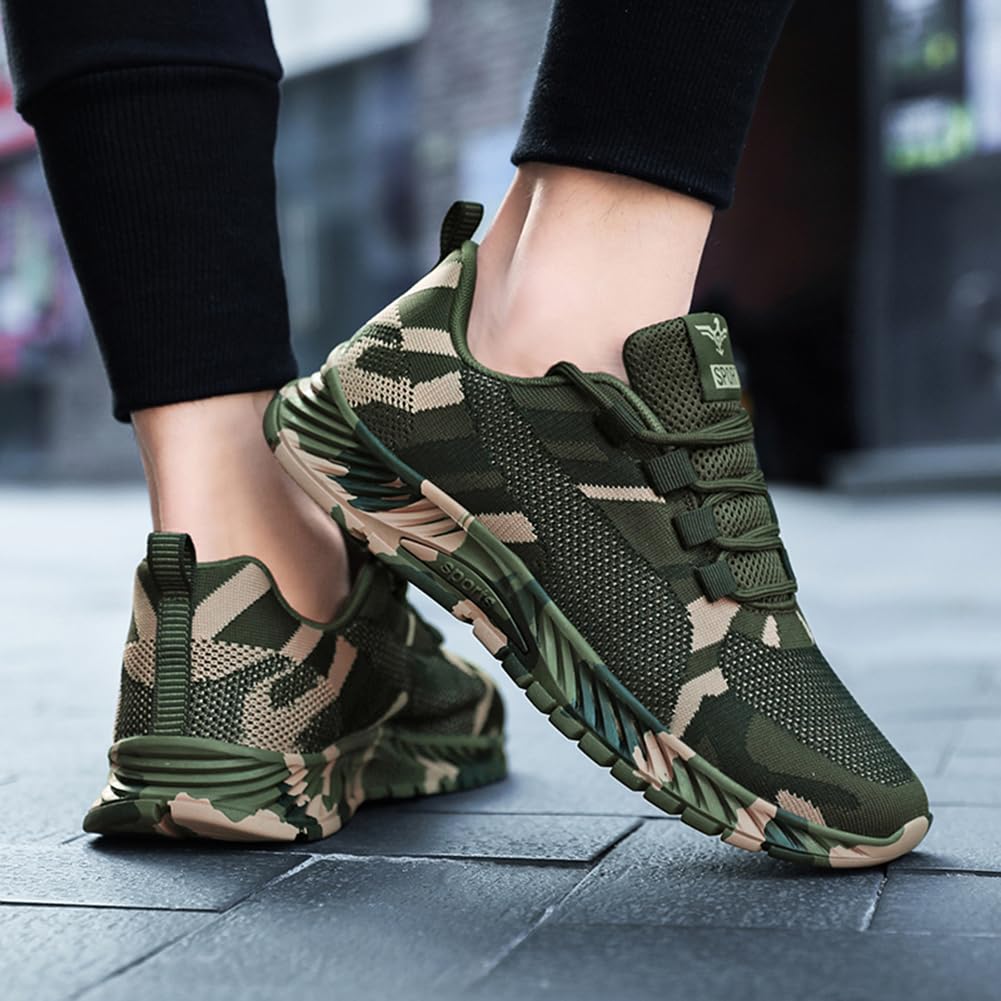 WILTENA Womens Mesh Camouflage Shoes Mens Non Slip Sports Running Tennis Sneakers Walking Shoes