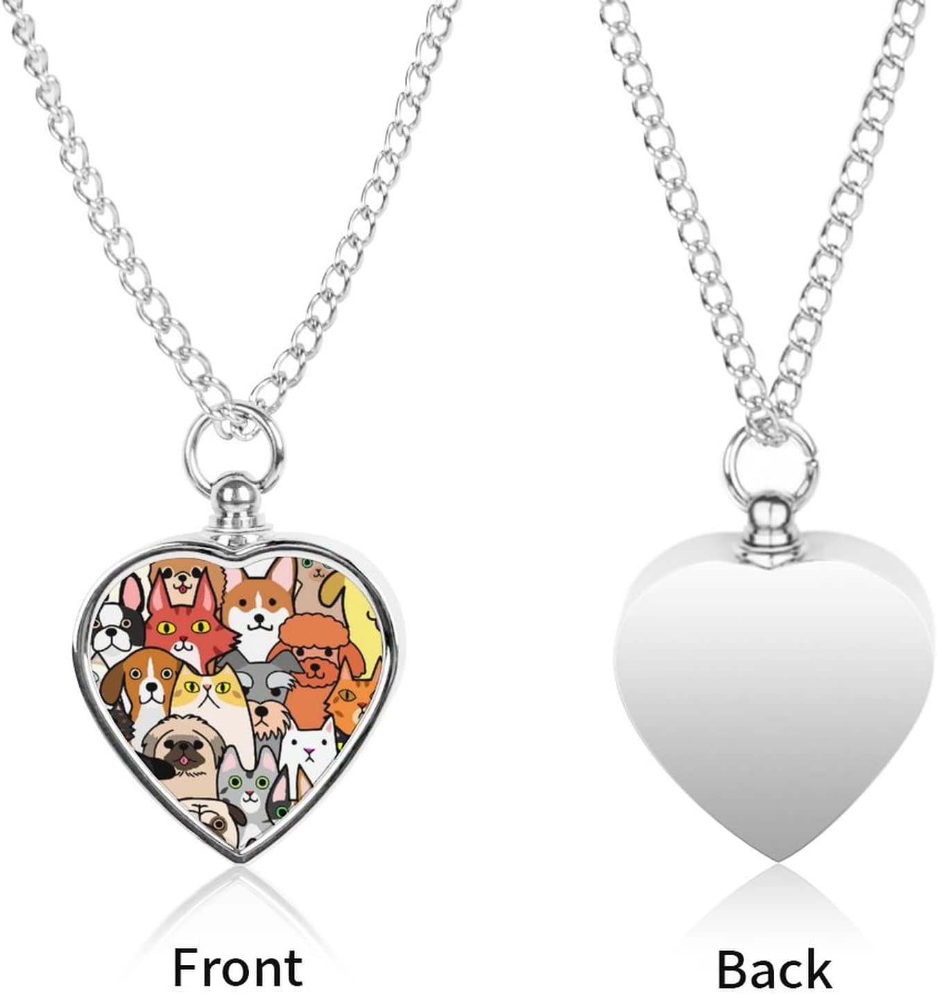 Oyihfvs Pet Urn Necklace Pendant Jewelry, Keepsake Memorial Necklace for Men Women Gift, Alloy Dog Necklace Keychain Tag