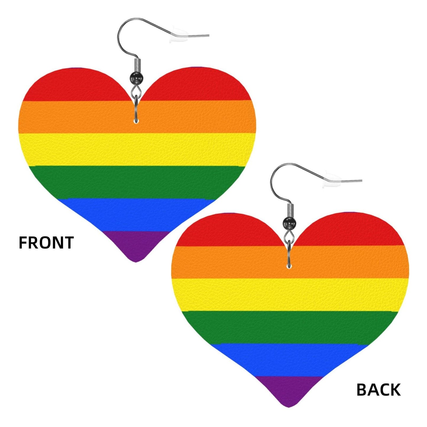 Heart Dangle Faux Leather Earrings For Women