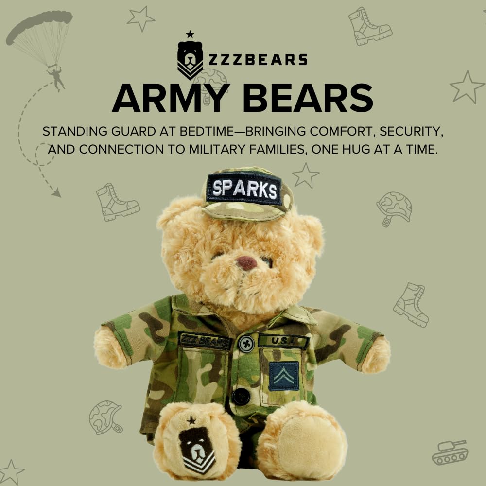 ZZZ Bears Personalized Army Teddy Bear, Gift for Boot Camp Graduates, Veterans & Comforting Loved Ones at Home During Deployment