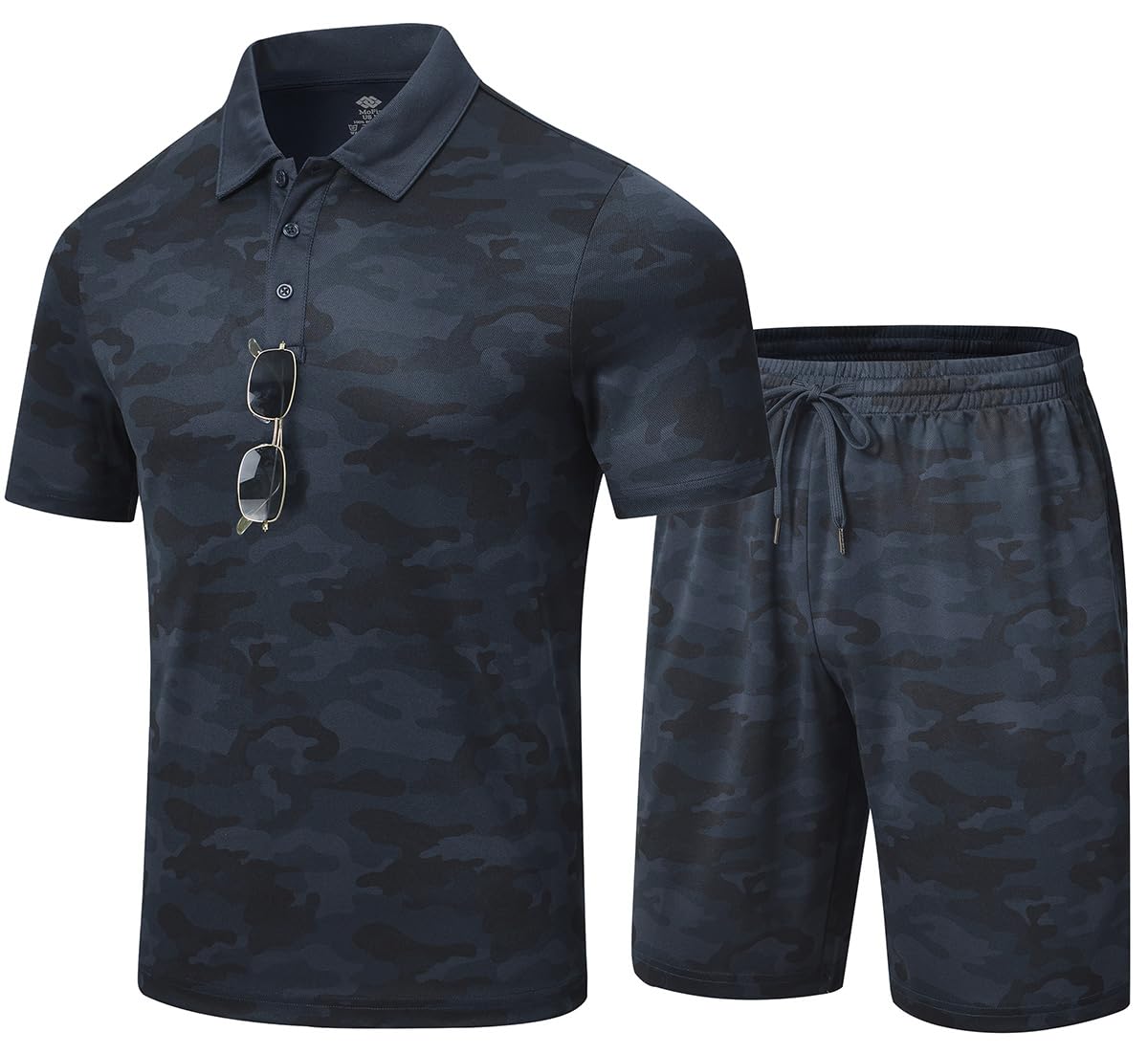 MoFiz Mens Short Sets Outfits Sweatsuits Two Piece Outfits Summer Sets Comfortable Shorts/Shirt Camo