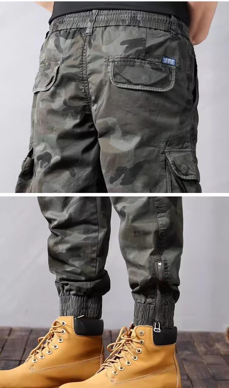 Colorful House Men Camo Cargo Jogger Sweatpants Casual Drawstring Camouflage Cargo Work Pants with Pockets