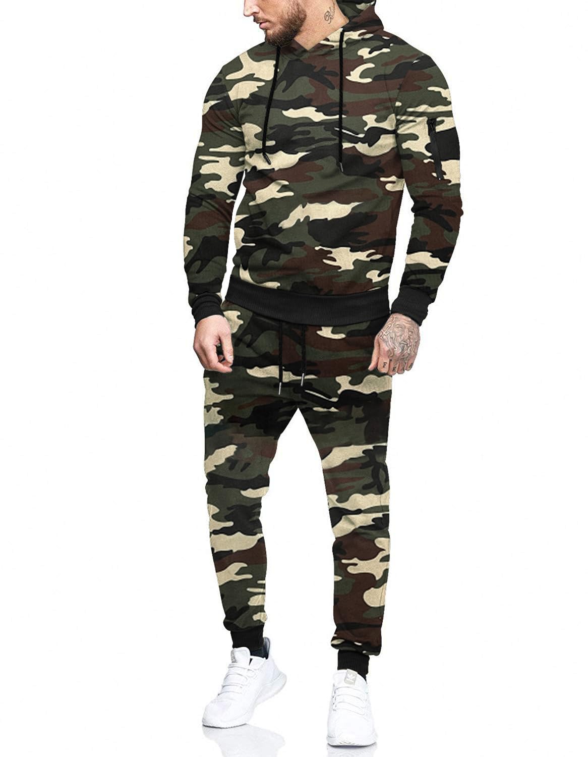 COOFANDY Men's Tracksuit 2 Piece Hooded Athletic Sweatsuits Casual Running Jogging Sport Suit Sets