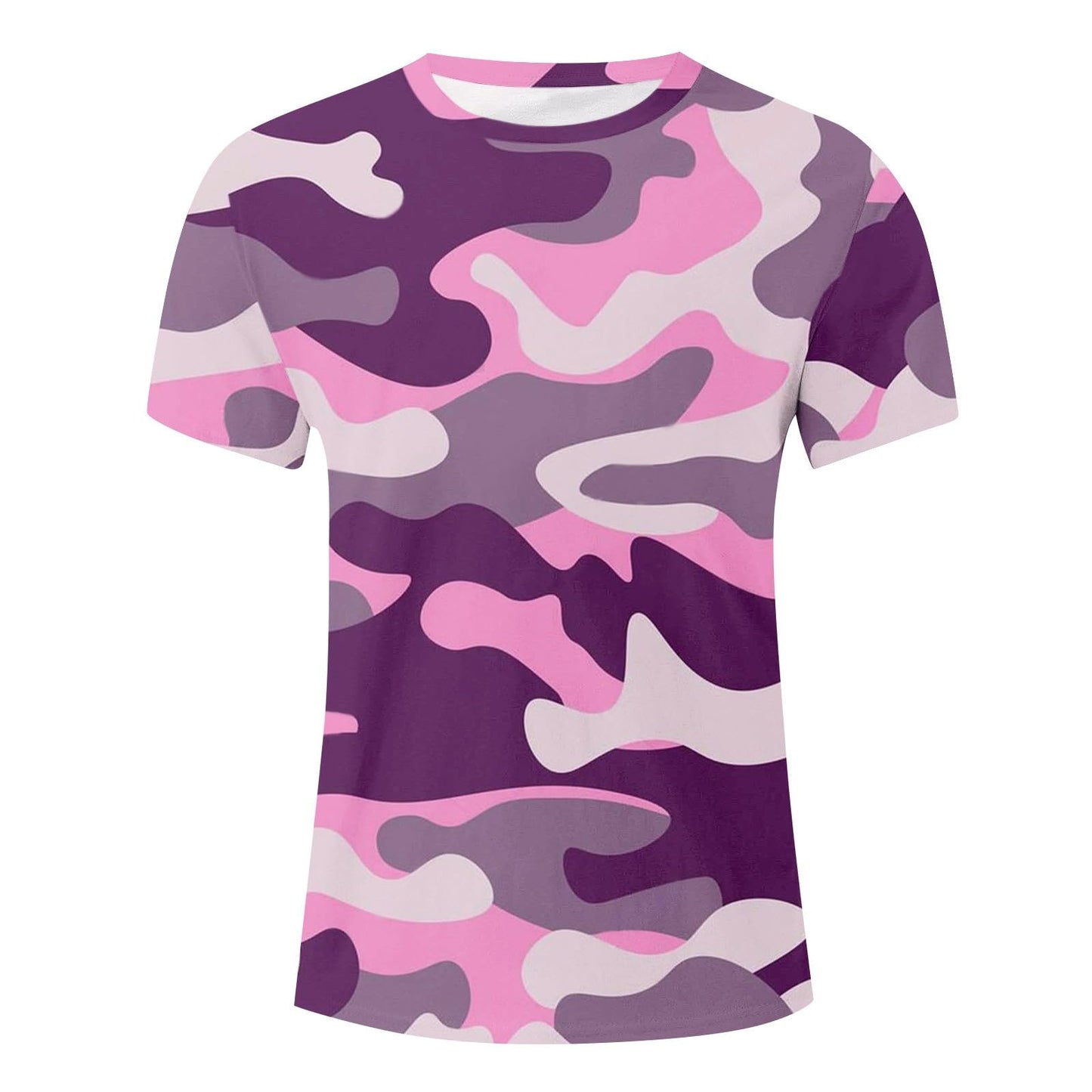 Casual Summer Camouflage Short Sleeve Shirt Plus Size Outdoor Fashion Tees Trendy Blouse T Shirt