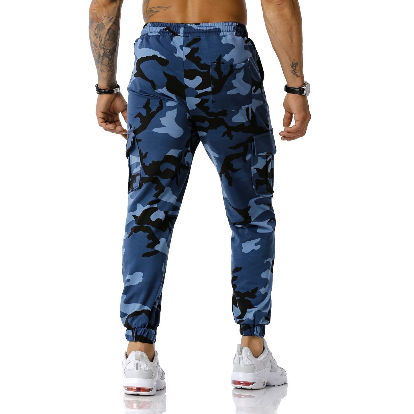 Colorful House Men Camo Cargo Jogger Sweatpants Casual Drawstring Camouflage Cargo Work Pants with Pockets