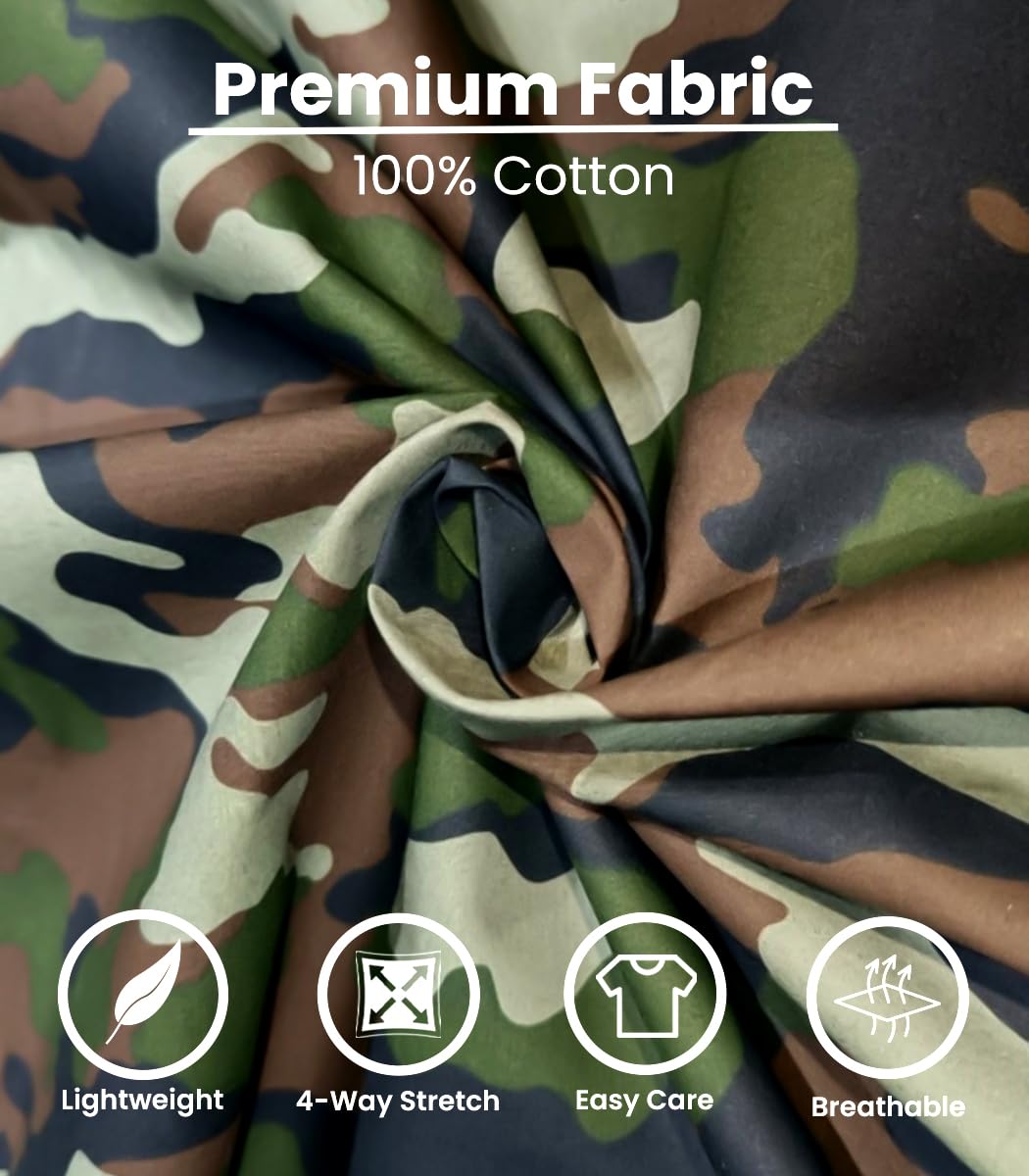 JustBlanks Men's Camouflage Tee Shirts - 100% Cotton Short-Sleeve T- Shirt - Military Camo Crewneck Shirt for Men