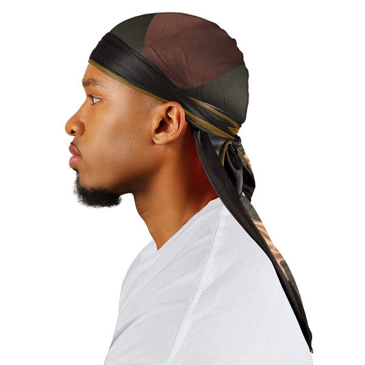 Superstitch Supersilky Ultra Silky Durag x Wavebuilder | 30+ Styles Premium Designer Durags for Men | 360 Waves |Camo Camouflage (Five Star)