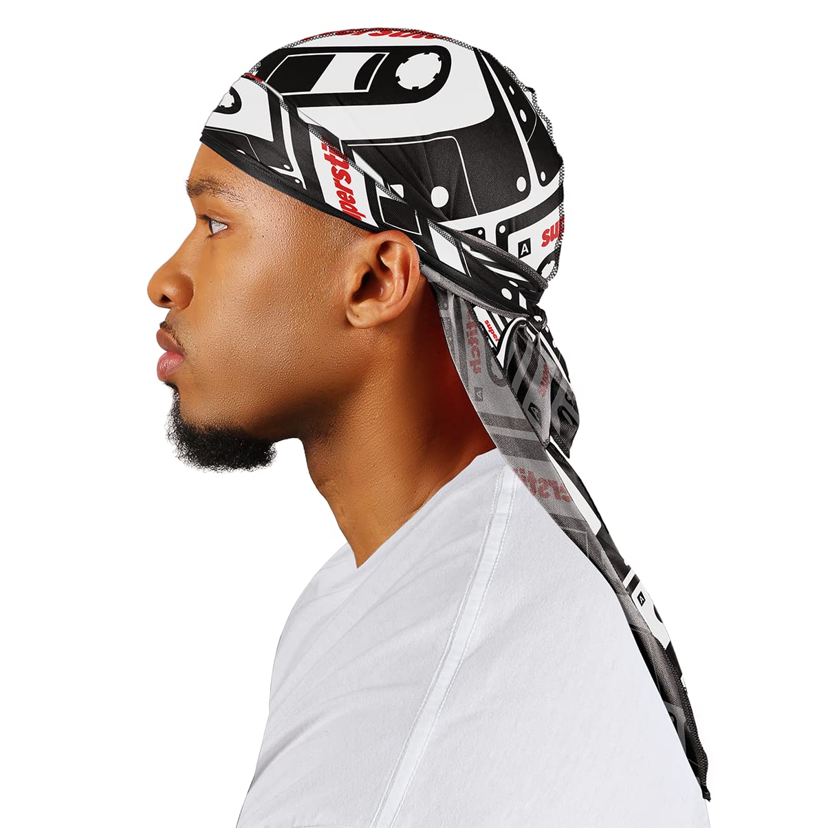 Superstitch Supersilky Ultra Silky Durag x Wavebuilder | 30+ Styles Premium Designer Durags for Men | 360 Waves |Camo Camouflage (Five Star)