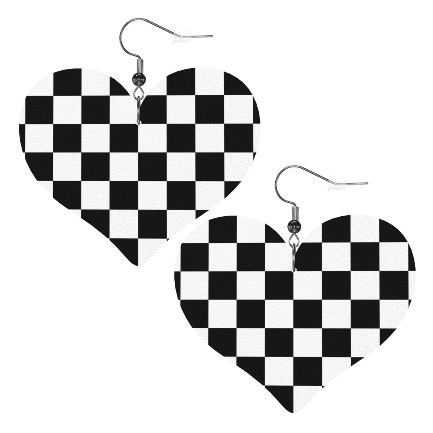 Heart Dangle Faux Leather Earrings For Women