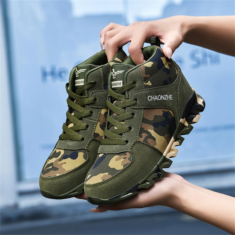 Elevator Shoes for Women Camouflage Female Running Footwear Casual Sneakers Sport Woman Lady Camo Leisure High Shoe 6cm Outdoor Climbing Hiking Girl Hidden Heel Canvas Sneakers Army Green