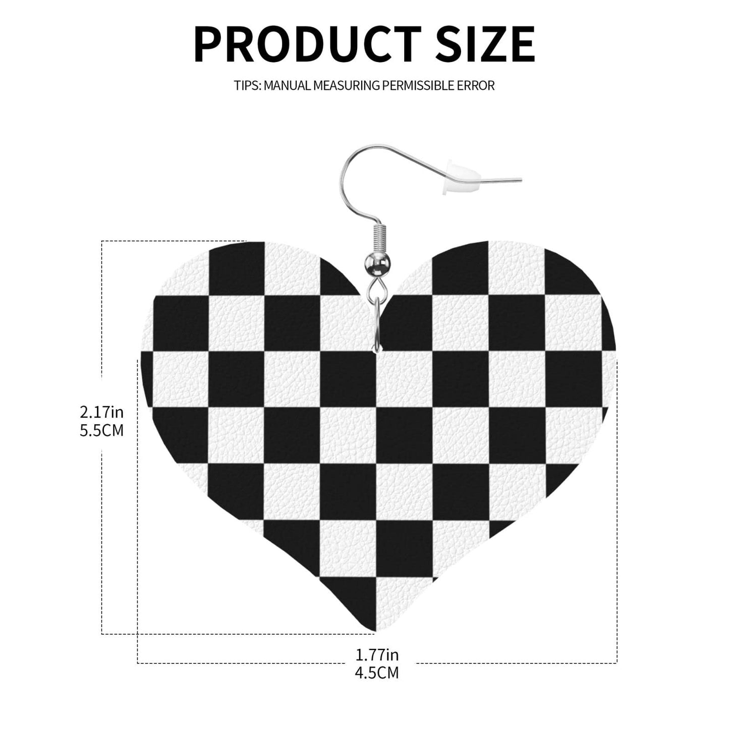 Heart Dangle Faux Leather Earrings For Women