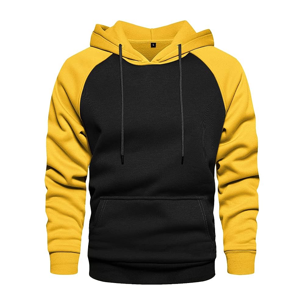 LBL Leading the Better Life Men's Solid Pullover Hoodies Sports Soft Blend Fleece Hooded Sweatshirts with Kangaroo Pocket