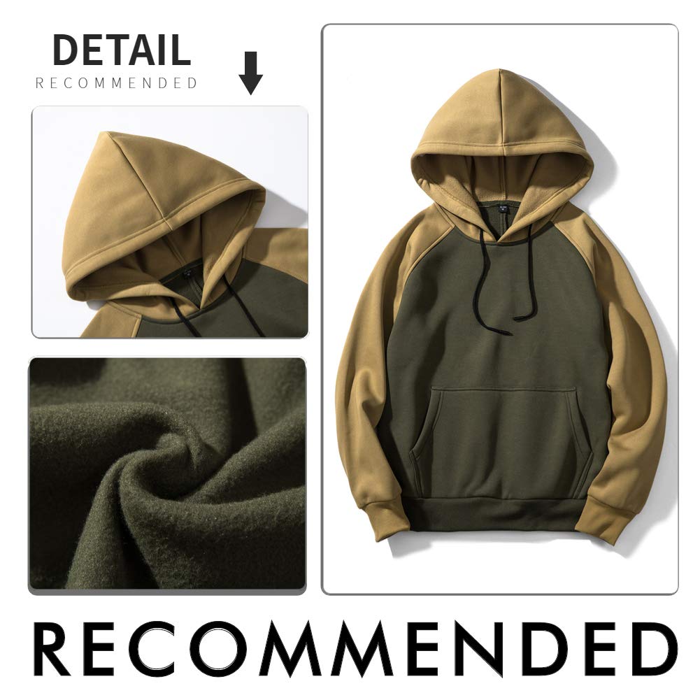 LBL Leading the Better Life Men's Solid Pullover Hoodies Sports Soft Blend Fleece Hooded Sweatshirts with Kangaroo Pocket