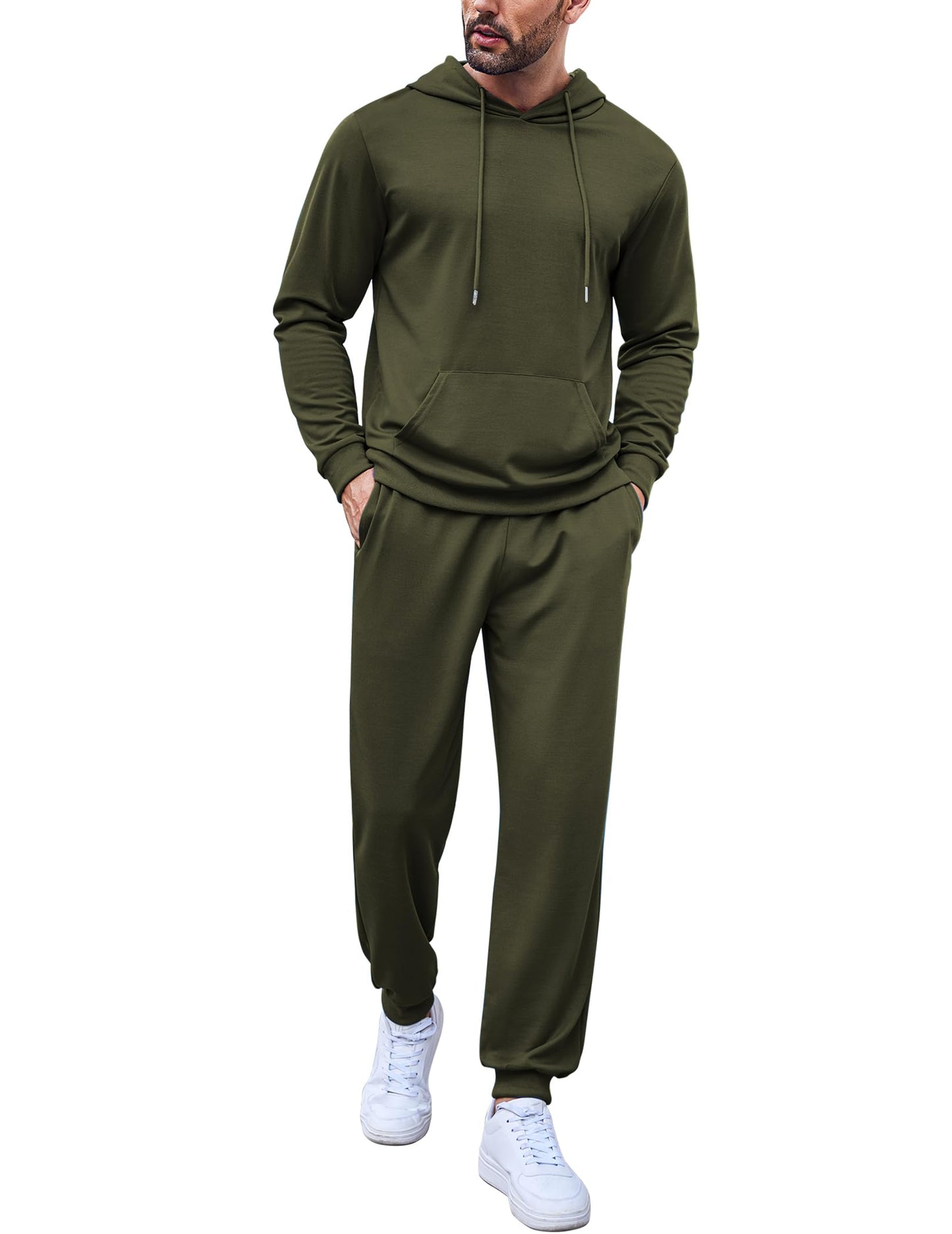 COOFANDY Sweatsuits for Men 2 Piece Tracksuit Casual Athletic Jogging Suit Hooded Set
