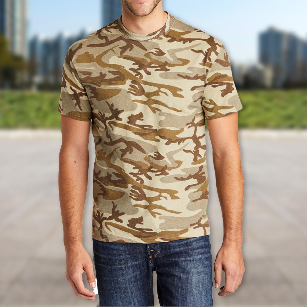 JustBlanks Men's Camouflage Tee Shirts - 100% Cotton Short-Sleeve T- Shirt - Military Camo Crewneck Shirt for Men