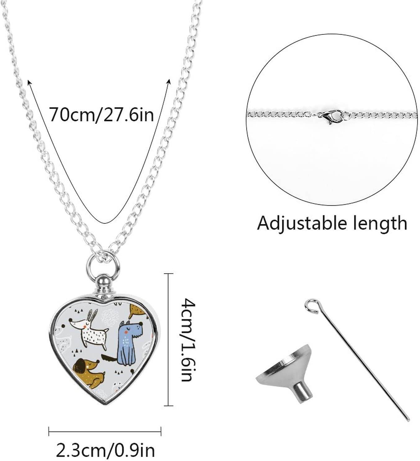 Oyihfvs Pet Urn Necklace Pendant Jewelry, Keepsake Memorial Necklace for Men Women Gift, Alloy Dog Necklace Keychain Tag