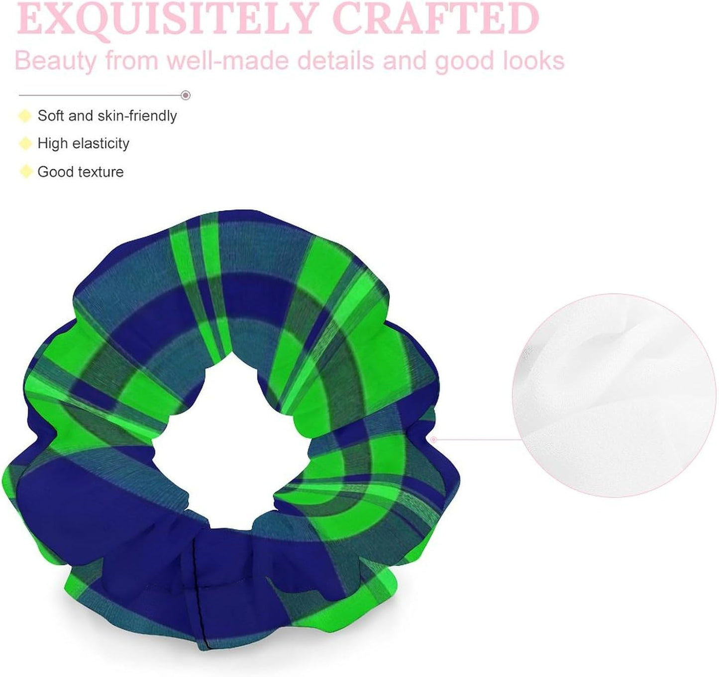 Supdreamc Fashion Hair Scrunchies Spiral Hair Ties for Women Braids, Cool Camo Military Camouflage Adjustable Ponytail Bands Dreadlock Accessories