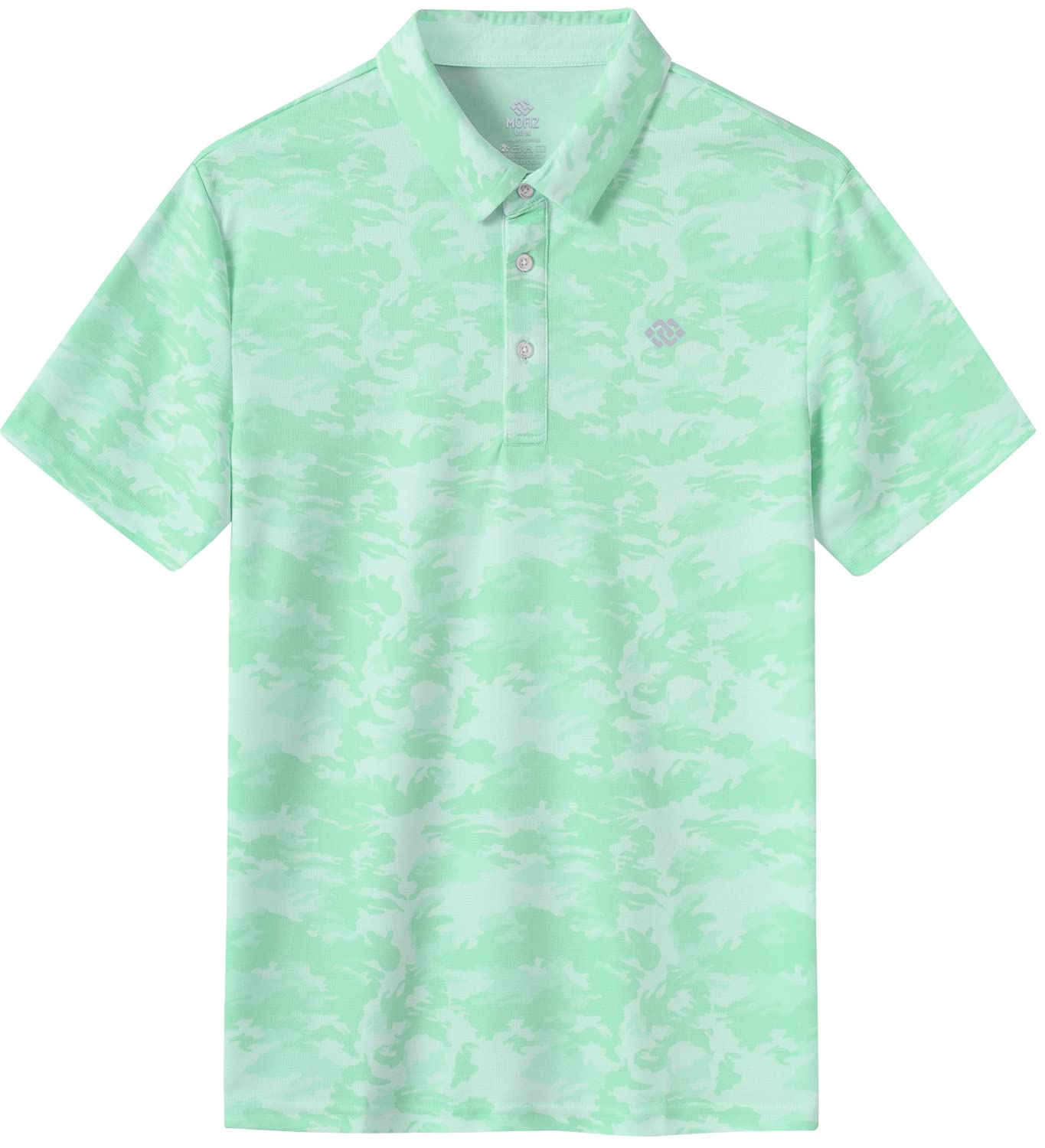 MoFiz Men's Camo Polo Golf Shirt Hiking Dry Fit Short Sleeve T-Shirts Pique Collared Polo Jersey