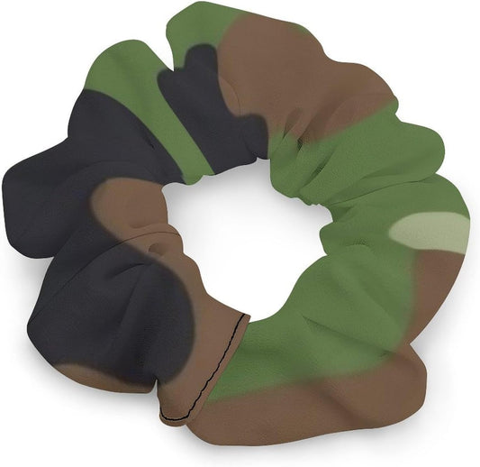 Supdreamc Fashion Hair Scrunchies Spiral Hair Ties for Women Braids, Cool Camo Military Camouflage Adjustable Ponytail Bands Dreadlock Accessories