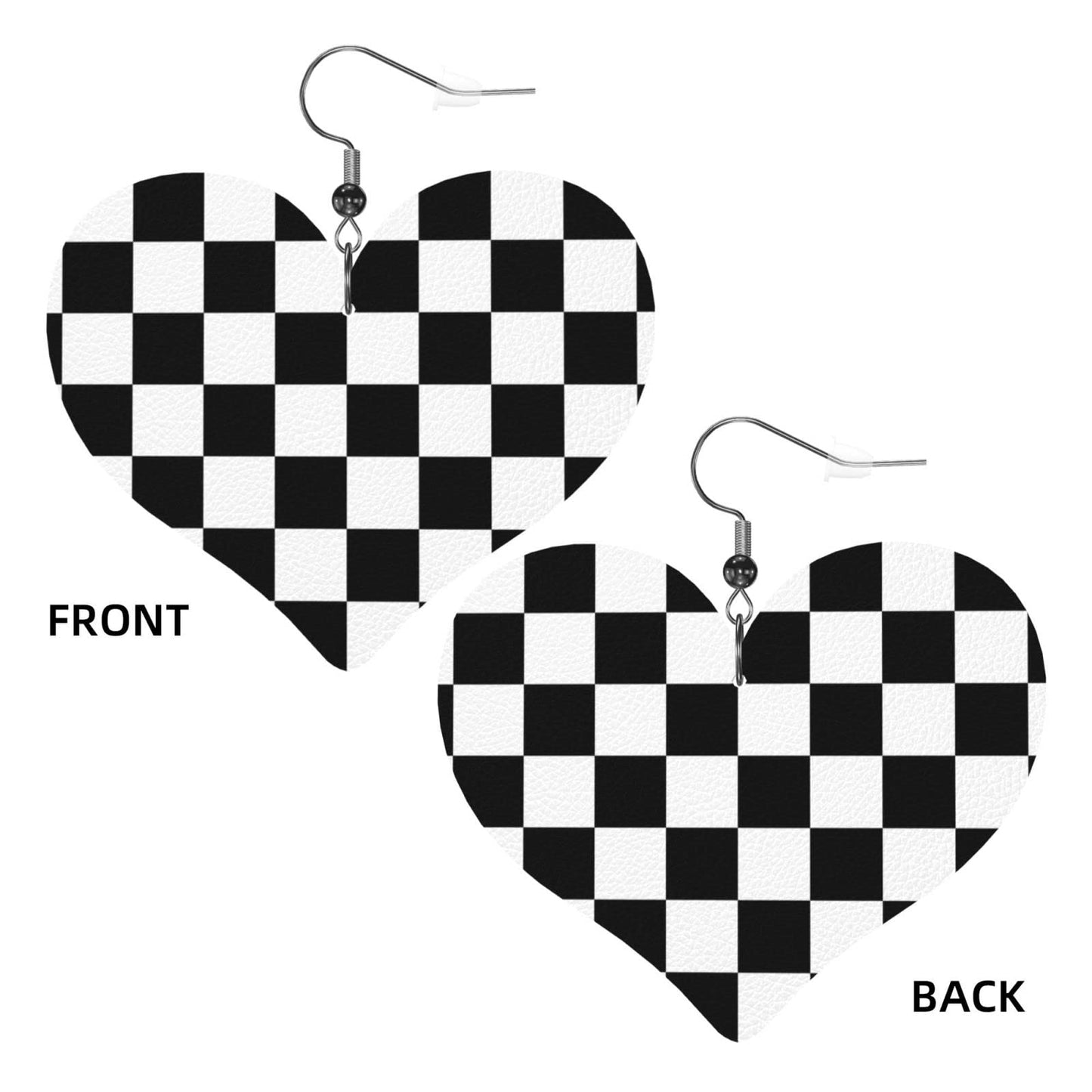 Heart Dangle Faux Leather Earrings For Women