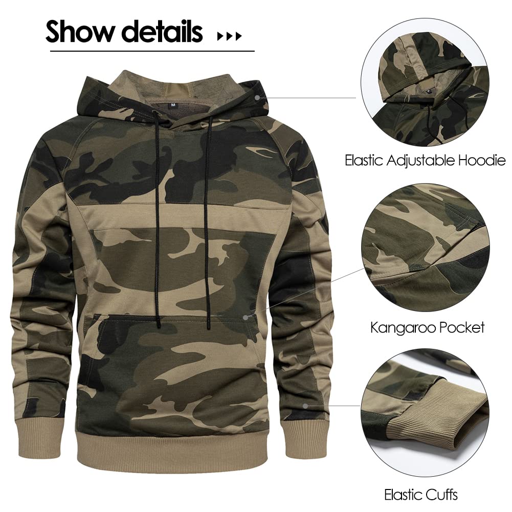 AOTORR Mens Sweatsuits 2 Piece Casual Tracksuits Camo Hoodie Jogging Sweatpants Suit