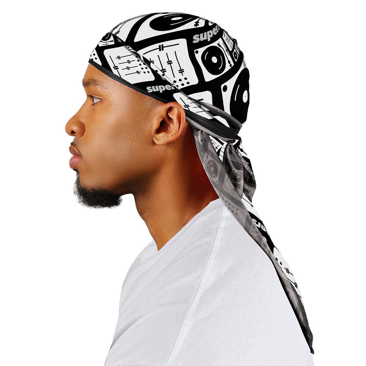 Superstitch Supersilky Ultra Silky Durag x Wavebuilder | 30+ Styles Premium Designer Durags for Men | 360 Waves |Camo Camouflage (Five Star)