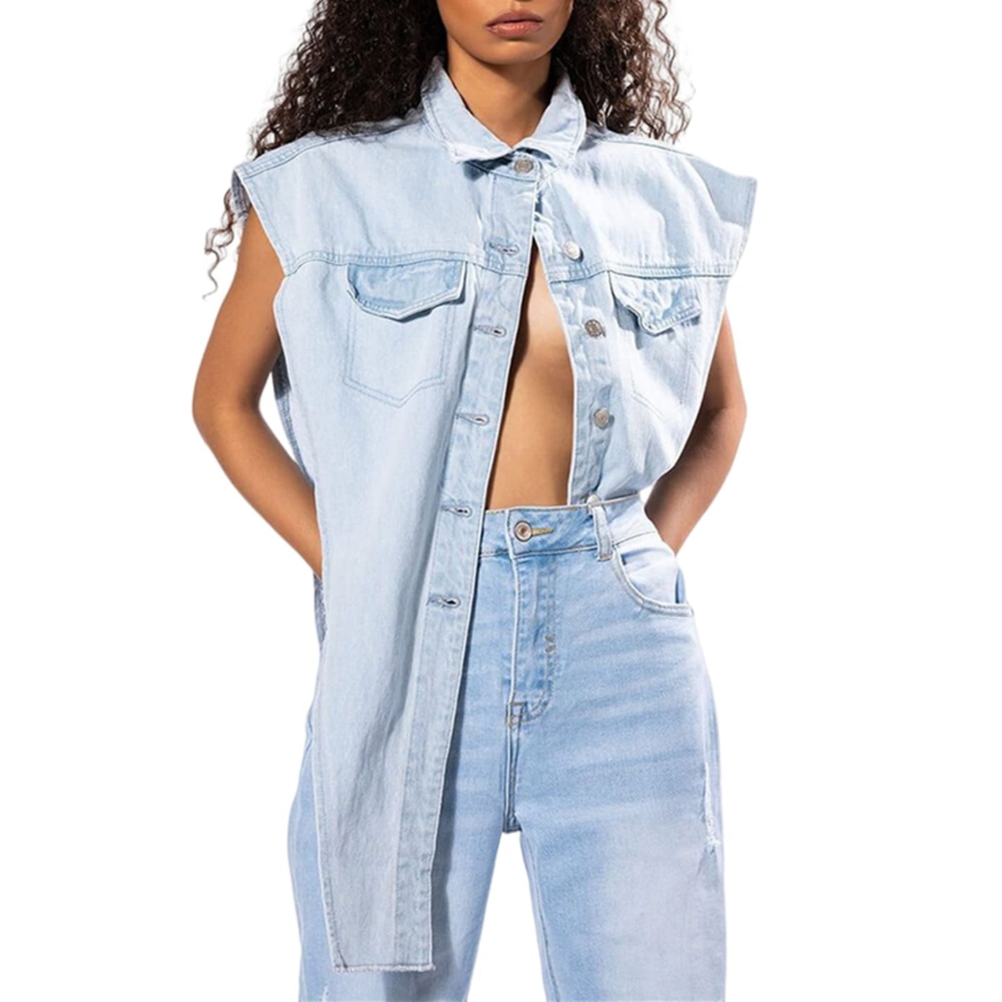Womens Summer Cute Camo Button Down Cropped Jean Jacket Casual Lapel Outwear Denim Shirts Blouse Top