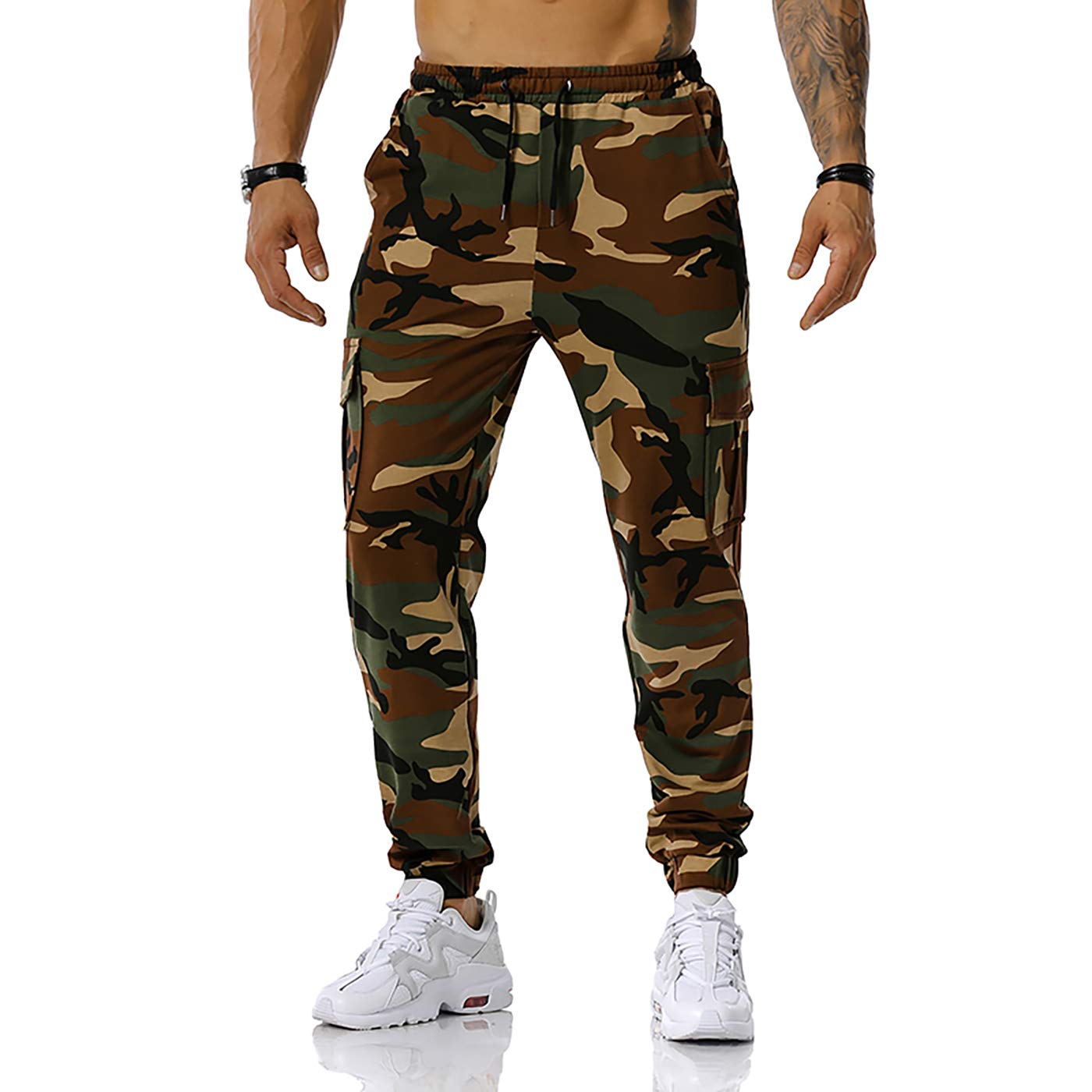GRAJTCIN Casual Camo Joggers Sweatpants for Men Lightweight Hiking Outdoor Sweatpants Streetwear Pants for Men