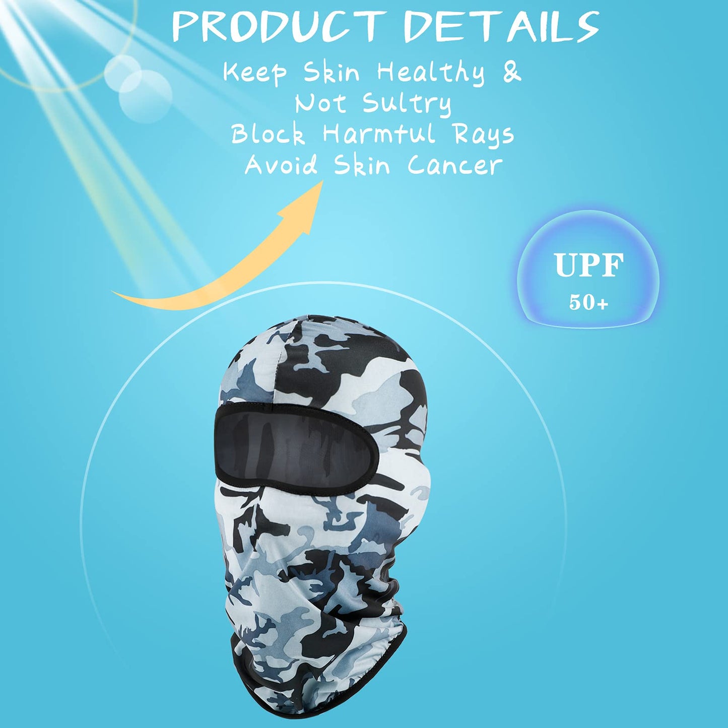 Geyoga 8 Pcs Balaclava Ski Mask Sun Protection Windproof Balaclava UV Protection Summer Full Face Covering for Outdoor Sports